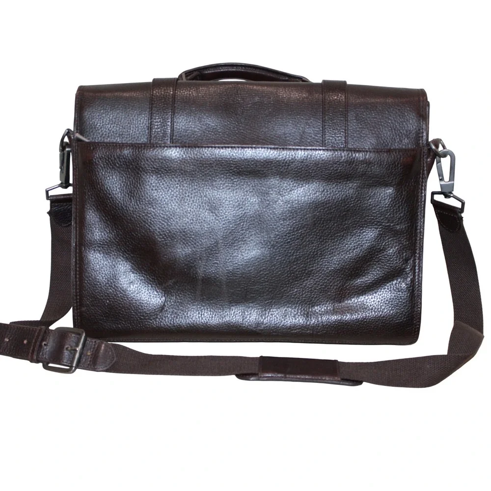 Kenneth‎ Cole NY Brown Leather Briefcase Mens EUC Messenger Bag Laptop Bag